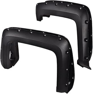PIT66 Fender Flares, Compatible with 2014-2018 Chevy Silverado 2500HD 3500HD Fleetside 78.8" / 97.6" / 97.8" Bed, Not Compatible with Dually Models and Short Bed Models, Textured Pocket Rivet Style
