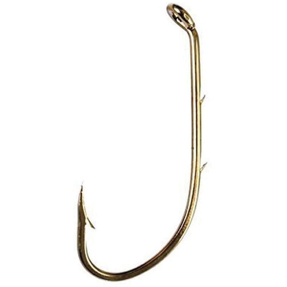 Eagle Claw181F-12 Baitholder Down Eye 2 Slices Offset Fishing Hook, 50 Piece (Bronze) (181FH-12)
