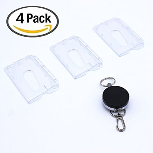 Renba Slim Heavy Duty Badge Holders -Vertical Easy Access Thumb Slide Hole & UV Protection by One Badge Reel