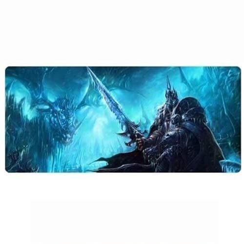 Gaming Mouse Pad WOW Large Keyboard Mat Lich King Arthas Scourge Leader Frost Wyrm 900X400mm Extended Oversize Mousepad for Computer PC Desk