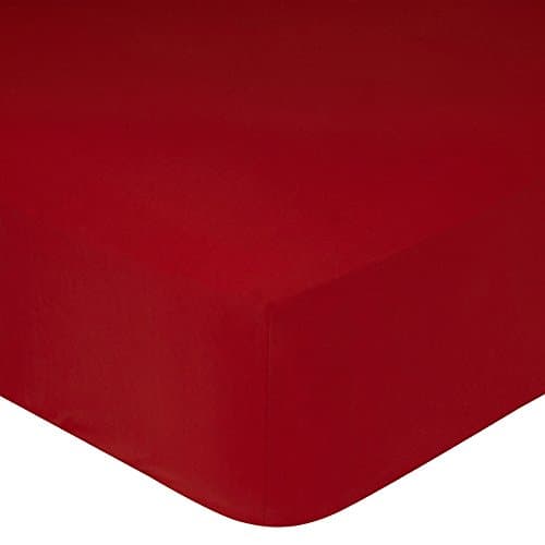 100% Cotton 16"/40CM Extra Deep Fitted Sheet By Sasa Craze Bedding (Double, Red)