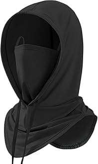 NALACAL Lightweight Cooling Balaclava Face Mask - Sun UV & Wind Protection, Breathable Full Face Mask for Motorcycle, Cycling, Fishing, Running - Black