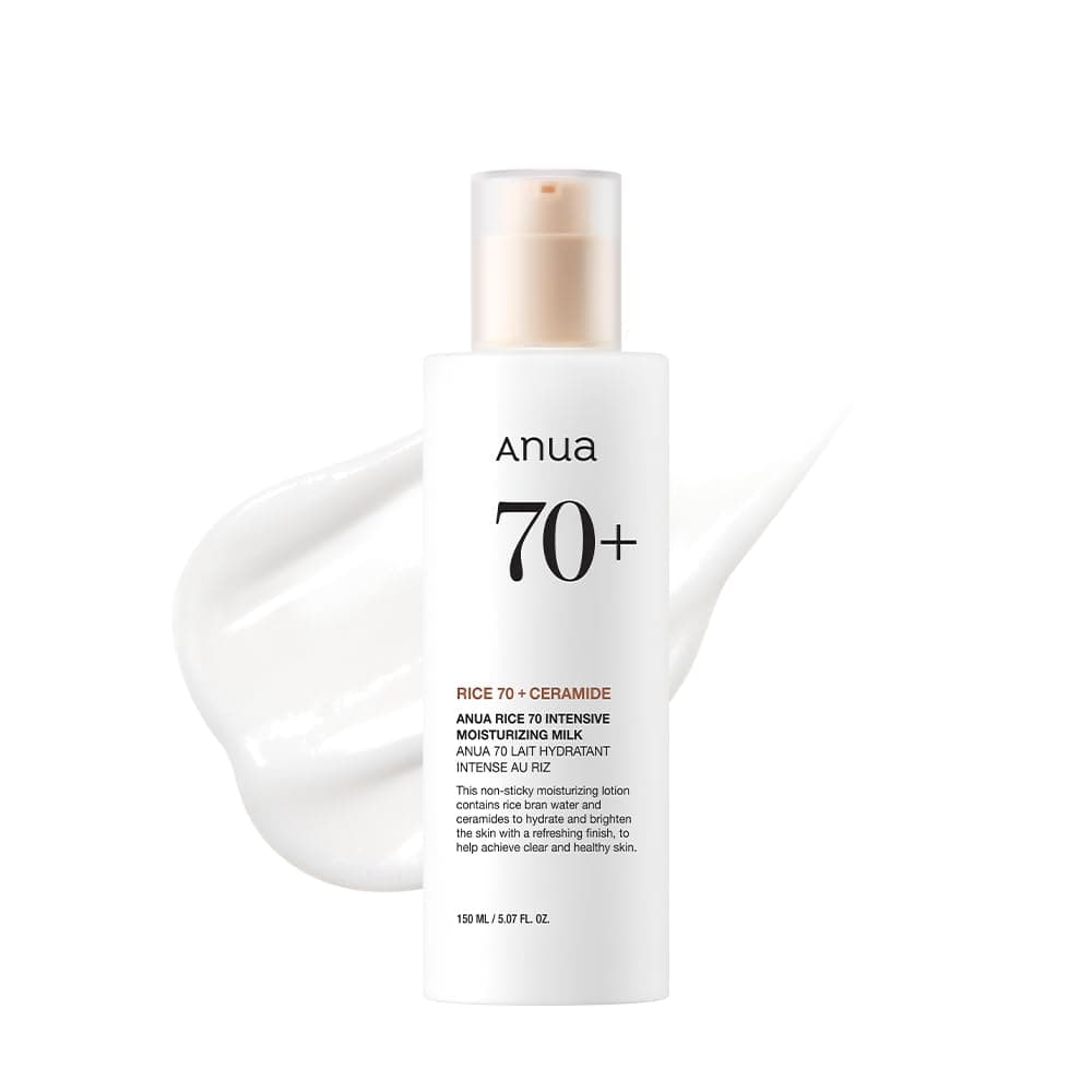 ANUA Rice 70 Intensive Moisturizing Milk, Lotion for Deep Hydration and Nourishing, Glowy Glass Skin, Rice Water, Niacinamide, Ceramides, Lightweight, 150ml/ 5.07 fl.oz.