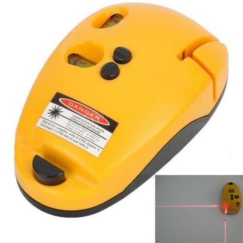 2-Line Laser Level Meter Mouse Type Right-angle Level Marking Device Rectangular Marker - Yellow