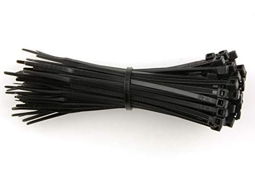 100 X 200MM X 2.5MM BLACK HIGH QUALITY CABLE TIES PLASTIC NYLON ZIP TIE WRAPS by Just Cable Ties