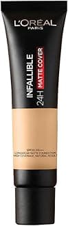 L'Oreal Paris Liquid Foundation, Waterproof, Sweatproof And Heatproof, Oil-Control, Infallible 24H Matte Cover, 110 Rose Vanilla, 35 Ml