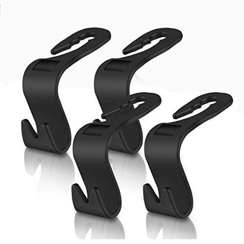 HMbest Car Seat Headrest Hooks 4 Pack | Durable, Flexible, Ergonomic & Easy to Use Hangers | for Cars, Jeeps, SUVs, Trucks & More | Hold Grocery Shopping, Bags, Coats, Purses, Baby Supplies & More