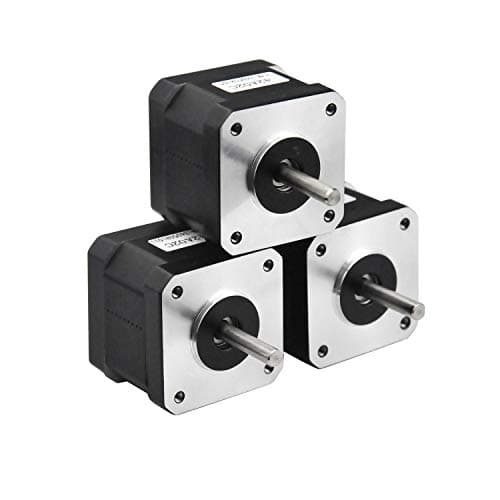 Nema 17 Stepper Motor 3PCS, 2 Phase Step Motor Bipolar 1.5A 59.5oz.in(42Ncm) 42x42x38mm 4-Wire 30cm Long Cable for 3D Printer (3, 42A02C-XH2.54)