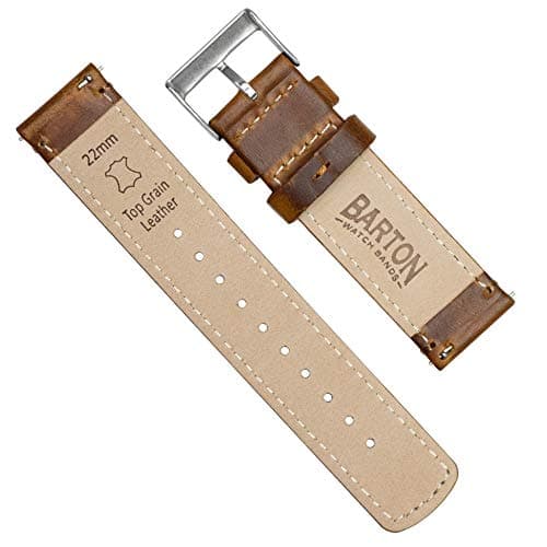 BARTON Quick Release - Top Grain Leather Watch Band Strap - Choice of Colour & Width - 16mm, 18mm, 19mm, 20mm, 21mm 22mm, 23mm or 24mm