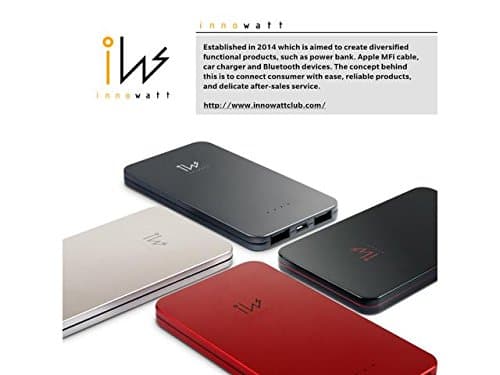 innowatt 5000mAh High Capacity Ultra Thin External Battery Pack Power Bank (Gold)