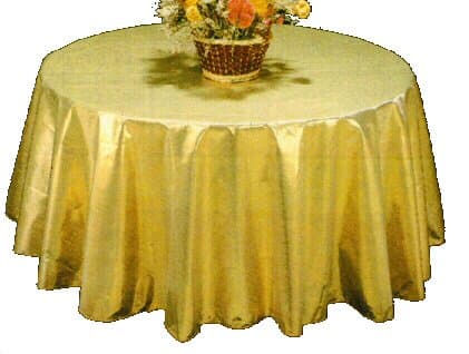 Gold Polyester Tablecloth, Decorative, Shiny and Durable Fabric Table Cover, Stain and Wrinkle Resistant for Dining, Buffet Parties and Special Events, Easy to Clean; Washable, 70 Inches Round