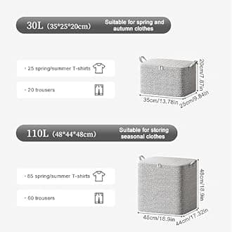 Axroad Mall 3 Pack Large Capacity Clothes Storage Bags with Zips, Portable Non Woven Closet Organizer Foldable Storage Containers for Comforters Blankets Bedding Wardrobe Storage (150L)