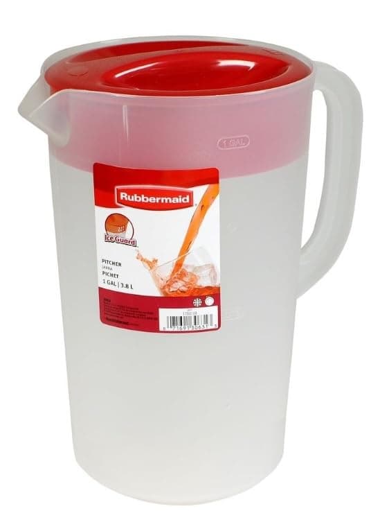 Pitcher Classic 1 Gallon Clear Base, Red Lid