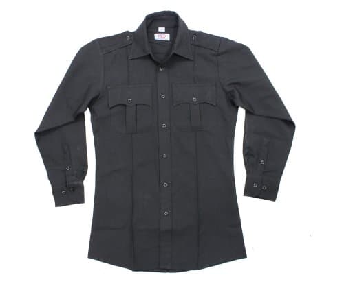 First Class 100% Polyester Long Sleeve Men's Uniform Shirt Black