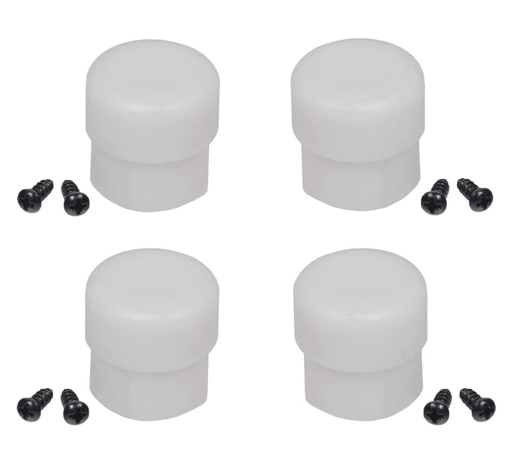 Plastic Tips for Razor Crazy Cart - Premium White Plastic Post (Set of 4) for Razor Crazy Cart Stabilizing Post, Genuine Razor OEM Crazy Cart Part