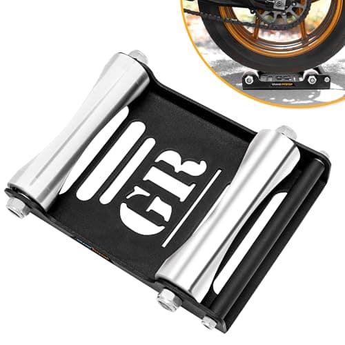GRAND PITSTOP Motorcycle Wheel Cleaning Stand - Paddock Stand Replacement - Wheel Roller Stand for tire Cleaning & Chain Lubrication - Groller Large (Bikes < 600 lb & Tire Width <240 mm)