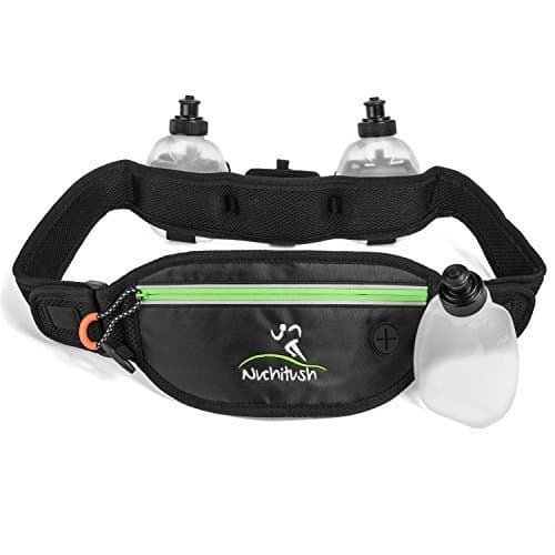 Hydration Running Belt for Top Athletes, Can Fit iPhone 7, iPhone 6S, Galaxy Note 7. Bonus: 3x 6oz Water Bottles. w/35 up to 44 inches Adjustable Waist