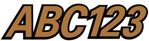 AirSpeed Copper/Black 3" Alpha-Numeric Registration Identification Numbers Stickers Decals for Boats & Personal Watercraft