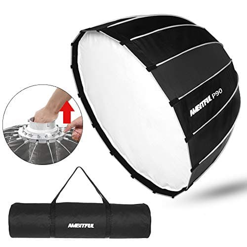 AMBITFUL Portable P90 90CM Quickly Fast Installation Deep Parabolic Softbox Bowens Flash Speedlite Reflector Studio Softbox