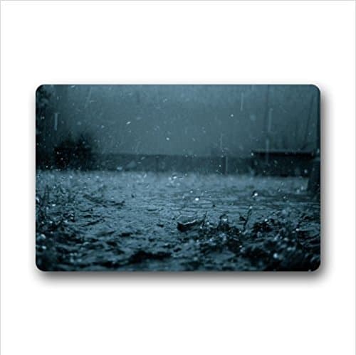 Personalized romantic rainy day view,beautiful raindrops pattern Entrance Mat,Indoor/Outdoor Doormat,Door Mats 23.6''(L) x 15.7''(W)
