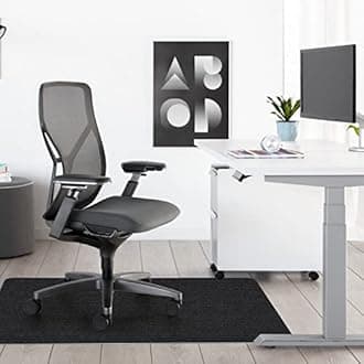Sycoodeal Office Chair Mat for Hardwood Floor,Office Computer Gaming Chair Mat for Tile Floor,Large Floor Protector Rug,Anti-Slip,Easy to Clean,Pure Black(48"x36")