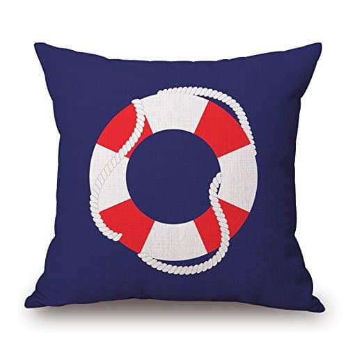 DTG Electronics Navy Blue Pillow ccover 18" x 18"Decorative Throw Pillow Cover Case Cushion Covers Home Deco