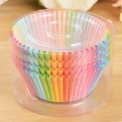 100pcs Mini Rainbow Paper Baking Cups Cupcake Liners Muffin Cupcake Paper Case