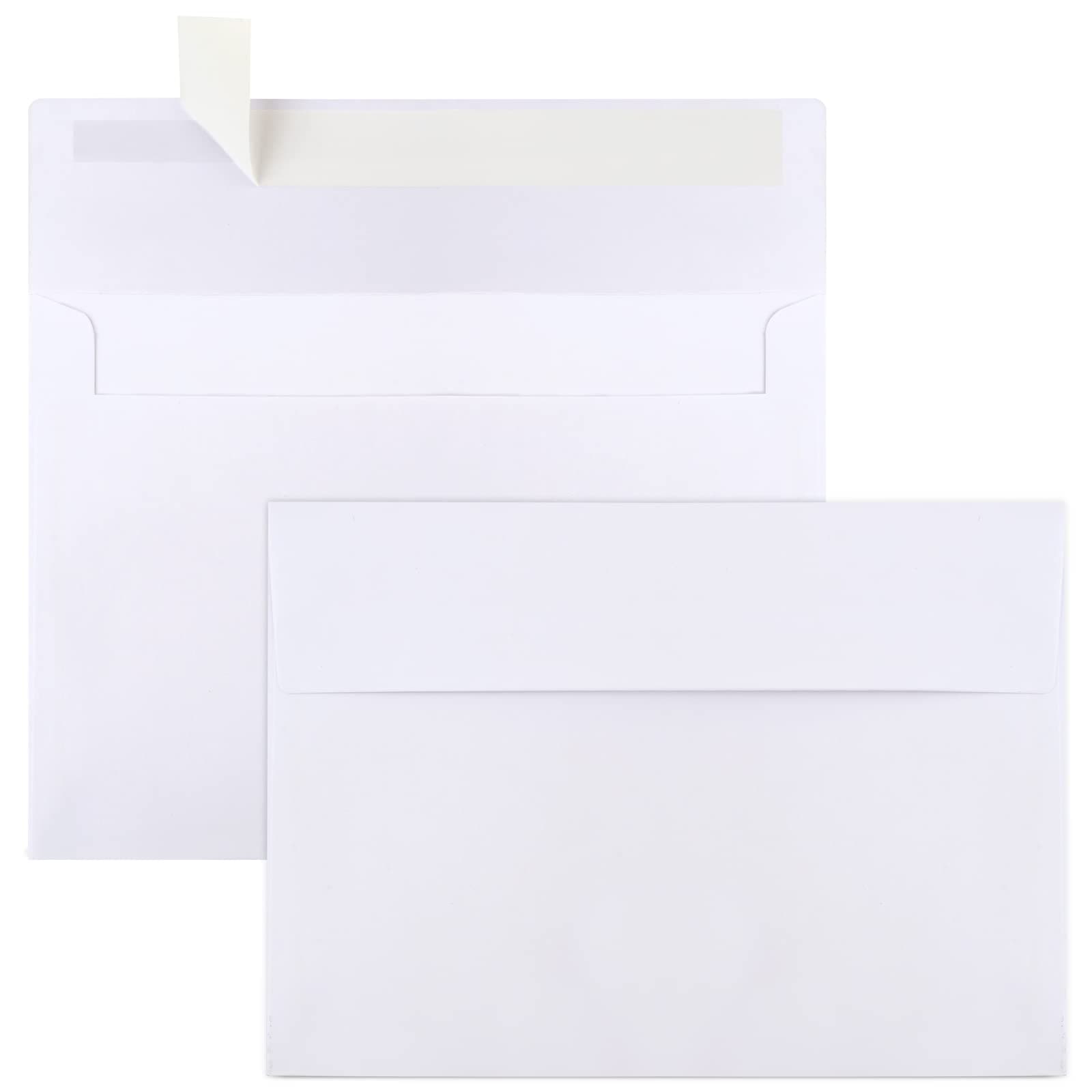 50 Pack 5x7 Envelopes White A7 5x7 Invitation Envelopes Printable Self Sealing for Weddings, Photos, Postcards, Greeting Cards, Mailing