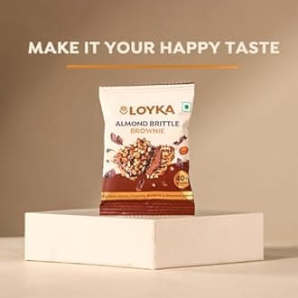 LOYKA Almond Brittle Brownie Choco Box - 14 Pcs X 2|Premium Chocolate Gift Hamper|Choco & Nut Dryfruit Delicacy|Roasted California Almonds (45%), Dark Choco & Crunchy Brownie |450 Gram