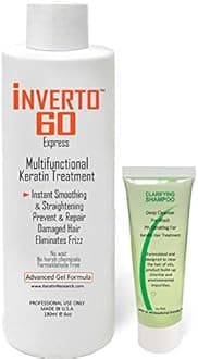 - INVERTO 60 Advanced Gel Complex Brazilian Keratin Hair Blowout Treatment Formaldehyde Free Straightening Smoothing and Repairing Damaged Hair Keratin Research (Long hair-180ml)