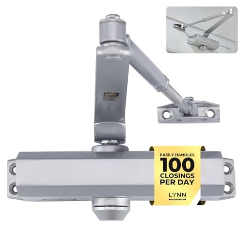 Lynn Hardware Medium Duty Commercial Door Closer - DC6003 Automatic Surface-Mounted Auto Door Closer, Size 3 for Home & Light Commercial Property, Aluminum