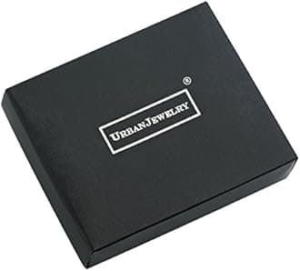 Urban Jewelry Stunning Solid Tungsten Link Bracelet for Men Polished Link, Puzzle, Ceramic Style (Silver, Black, 18K Gold Plated Option)