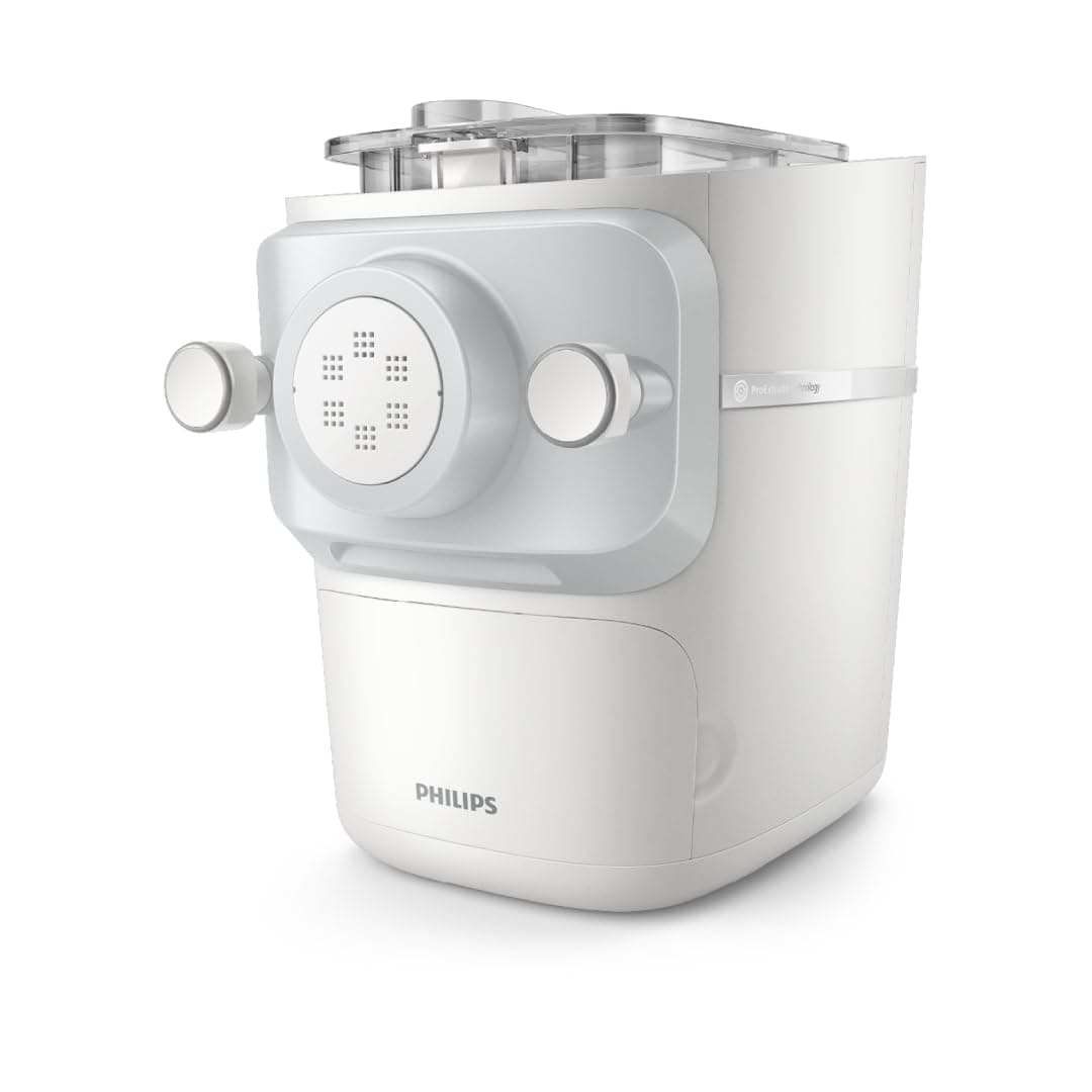 Philips 7000 Series Pasta Maker - ProExtrude Technology, Versatile Mixing Ability, 8 Shaping Discs, Perfect Dough, Easy Clean, Up to 8 Portions, White (HR2660/03)
