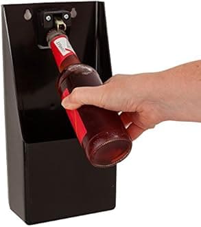 Beaumont Plastic TM Pub Bar Stand-Up/Wall Mounted Bottle Opener and Catcher, Black, 30cm x 15.2cm x 8.6cm