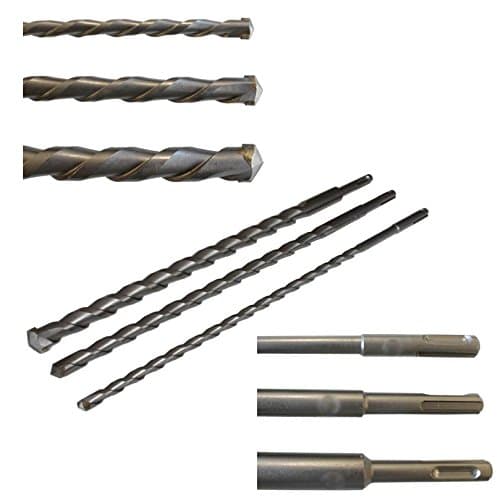 Set of 3 SDS Plus Masonry Drill Bits, 40 cm in Length, 10 - 14 - 20 mm in Diameter, Concrete Drill / Hammer Drill / Drill