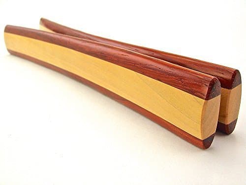Pea Patch Minstrel-style Laminated "Duo-tone" Padauk-Boxwood Bones, narrow