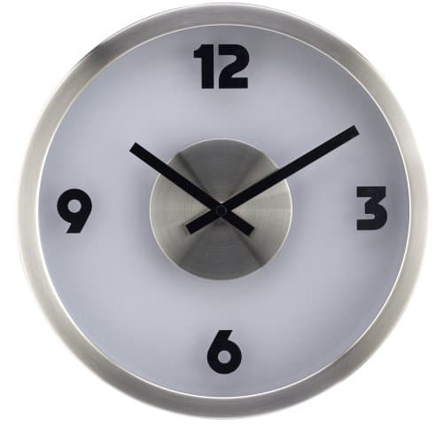 Adesso Infinity Large Wall Clock, Steel/Glass