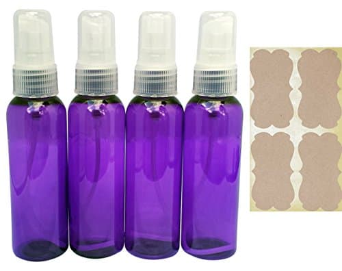 2 oz Cosmo Round Plastic Bottles with Leak Proof Fine Mist Sprayer Purple 2oz 60ml