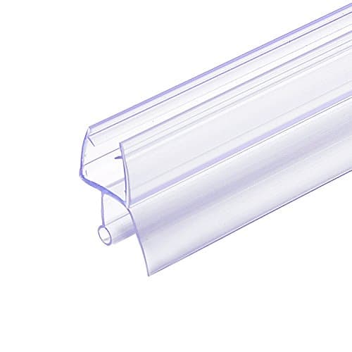 Frameless Shower Door Bottom Sweep with Drip Rail for 3/8-Inch Glass,36-Inch Seal Vinyl Swinging Shower Door,Clear
