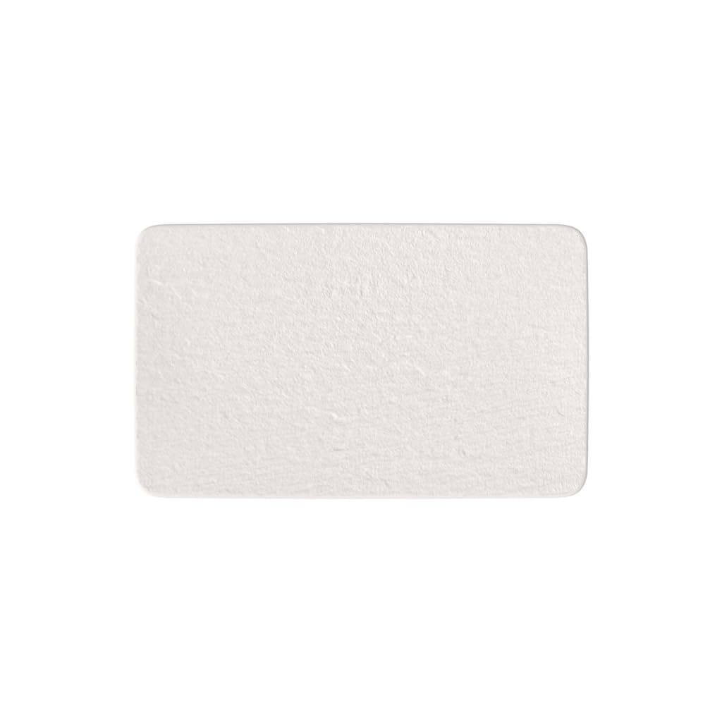Manufacture Rock Blanc Collection Multifunctional Plate, Rectangular, Premium Porcelain, Made in Germany, Dishwasher and Microwave Safe, 11 x 6.75 in, Creamy Matte White