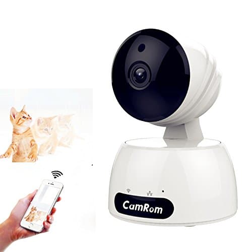 CamRom Smart PTZ Cloud 720P WiFi Wireless IP Home Security Surveillance Camera with Stylish Appearance Design,Motion Detection,Night Vision and Two-Way Audio for Baby/Elder/Pet/Nanny Monitor (white)