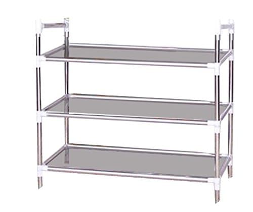 3 Shelf Shoe Rack, Stainless Steel