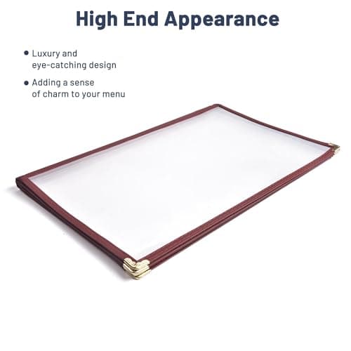Yescom 30 Pack Menu Covers 8.5x14inches Triple Fold 6 View Double Stitch Book Restaurant Cafe Page