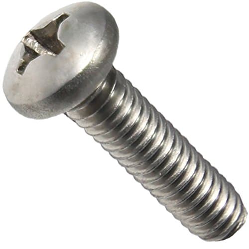 10-32 x 3/4" Pan Head Machine Screws, Full Thread, Phillips Drive, Stainless Steel 18-8, Bright Finish, Machine Thread, Quantity 100 Pieces by Fastenere
