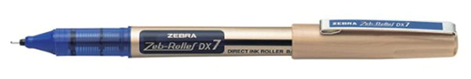 Zebra Zeb-Roller DX7 Rollerball Pen Needle Tip, 0.7mm, Blue