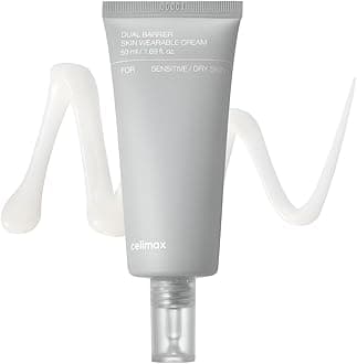 Dual Barrier Skin Wearable Cream (50ml) | 72H Hydration Barrier Repair | 5 Ceramides Hyaluronic Acid | Soothes Redness Irritation | Derma-Tested, Paraben-Free | Korean Skincare for Dry Sensitive Skin