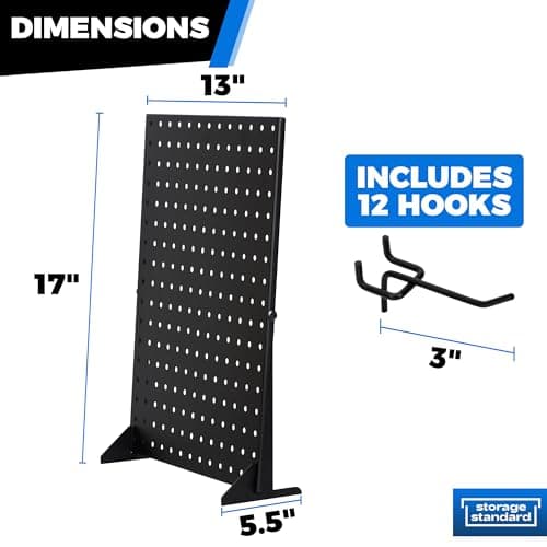 Pegboard Display Stand With 12 Peg Hooks for Retail Craft Shows & Fairs - Metal Product Merchandise Display Rack for Selling Accessories, Display Stands for Boutique, Stores, Vendors & Events
