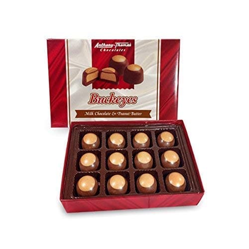 Anthony-Thomas Anthony Thomas, Great Tasting Peanut Butter & Milk Chocolate Buckeyes in Regular Box, Deliciously Delightful Snacks (12 Count)