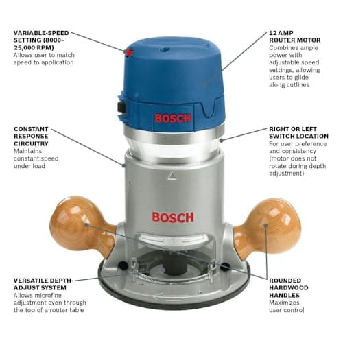 Bosch 1617EVS-46 2-1/4-Horsepower Variable-Speed Router (Renewed)