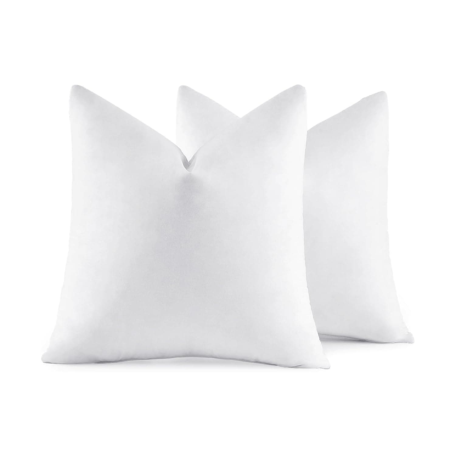 20x20 Pillow Inserts,Set of 2 Down Feather Throw Pillows for Couch Sofa Bed, Decorative Fluffy Throw Pillow Inserts Cotton Fabric,White